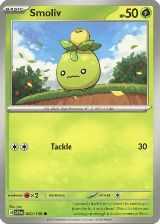 Smoliv 020/198 - Reverse Holofoil SV01 Scarlet & Violet Base Set - Common