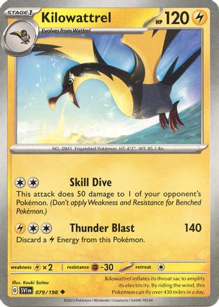 Kilowattrel 079/198 - Reverse Holofoil SV01 Scarlet & Violet Base Set - Uncommon