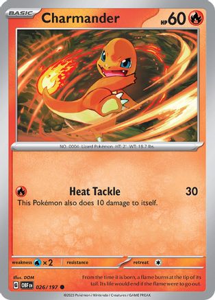 Charmander 026/197 SV03 Obsidian Flames - Common