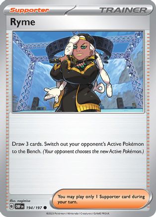 Ryme 194/197 SV03 Obsidian Flames - Common