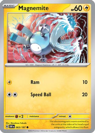 Magnemite 063/197 SV03 Obsidian Flames - Common