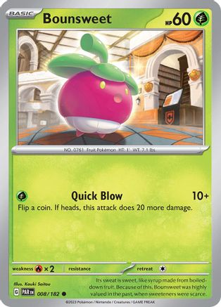 Bounsweet 008/182 - Reverse Holofoil SV04 Paradox Rift - Common
