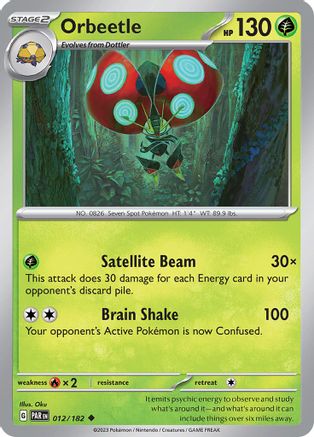 Orbeetle 012/182 - Reverse Holofoil SV04 Paradox Rift - Uncommon