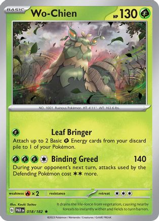 Wo-Chien 018/182 - Reverse Holofoil SV04 Paradox Rift - Rare