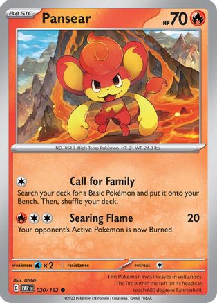 Pansear 020/182 - Reverse Holofoil SV04 Paradox Rift - Common