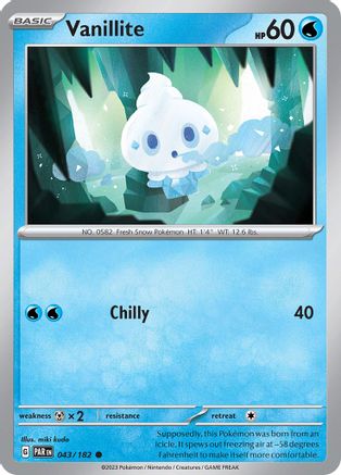 Vanillite 043/182 - Reverse Holofoil SV04 Paradox Rift - Common