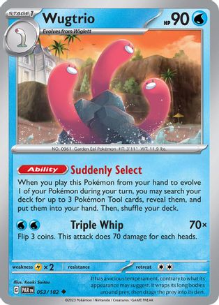 Wugtrio 053/182 - Reverse Holofoil SV04 Paradox Rift - Uncommon