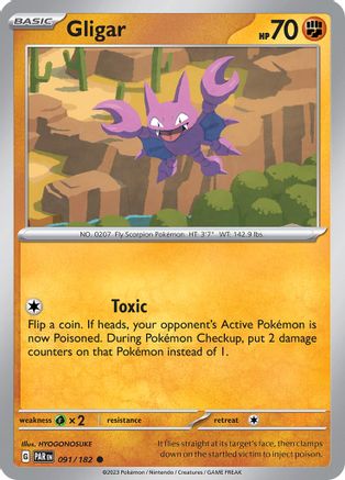 Gligar 091/182 - Reverse Holofoil SV04 Paradox Rift - Common