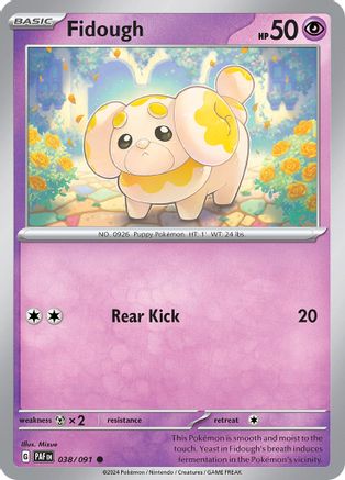 Fidough 038/091 - Reverse Holofoil SV Paldean Fates - Common