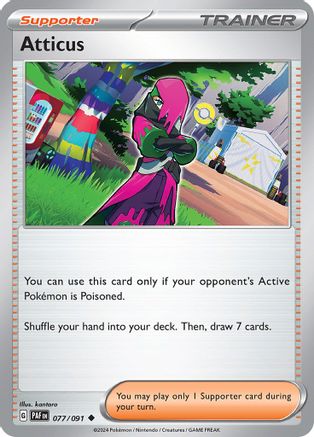 Atticus 077/091 - Reverse Holofoil SV Paldean Fates - Uncommon