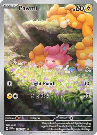 Pawmi 226/091 - Holofoil SV Paldean Fates - Illustration Rare