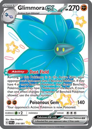 Glimmora ex 218/091 - Holofoil SV Paldean Fates - Shiny Ultra Rare