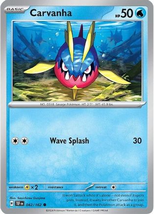 Carvanha 042/162 - Reverse Holofoil SV05 Temporal Forces - Common