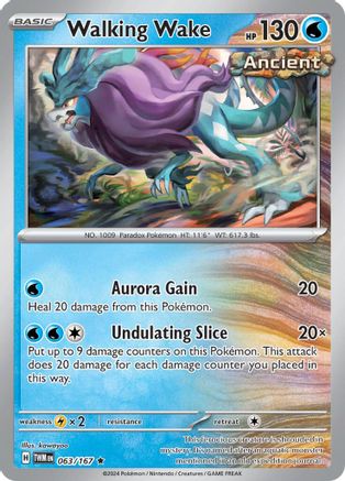 Walking Wake 063 - Holofoil SV06 Twilight Masquerade - Rare
