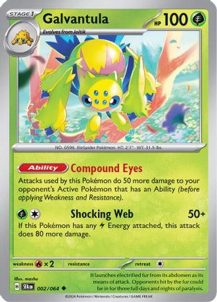 Galvantula 002/064 - Reverse Holofoil SV Shrouded Fable - Uncommon
