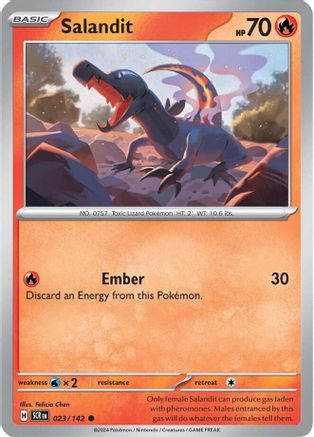 Salandit 023/142 - Reverse Holofoil SV07 Stellar Crown - Common