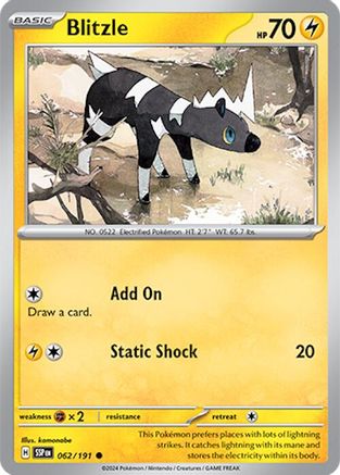 Blitzle 062/191 - Reverse Holofoil SV08 Surging Sparks - Common
