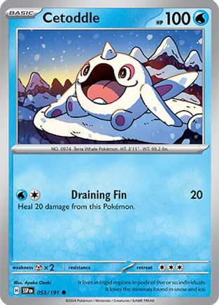 Cetoddle 053/191 - Reverse Holofoil SV08 Surging Sparks - Common