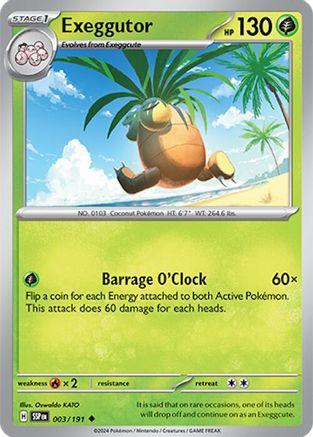Exeggutor 003/191 - Reverse Holofoil SV08 Surging Sparks - Uncommon