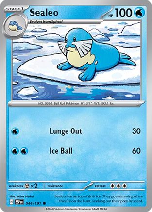 Sealeo 044/191 - Reverse Holofoil SV08 Surging Sparks - Common