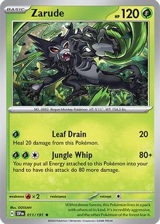 Zarude 011/191 - Holofoil SV08 Surging Sparks - Rare