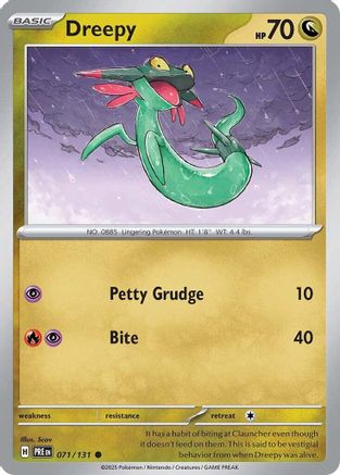 Dreepy 071/131 - Reverse Holofoil SV Prismatic Evolutions - Common
