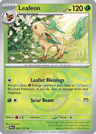 Leafeon (Master Ball Pattern) 005/131 - Holofoil SV Prismatic Evolutions - Rare