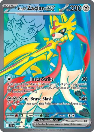 Hop's Zacian ex 176/159 - Holofoil SV09 Journey Together - Ultra Rare