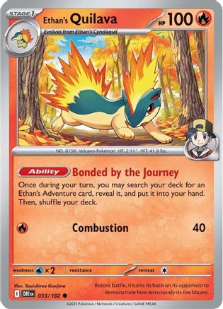 Ethan's Quilava 033/182 - Reverse Holofoil SV10 Destined Rivals - Common