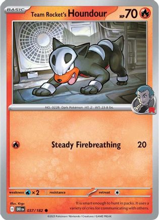 Team Rocket's Houndour 037/182 SV10 Destined Rivals - Common