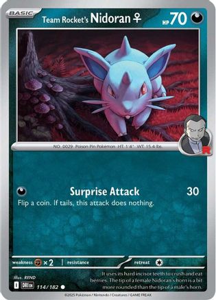 Team Rocket's Nidoran F 114/182 SV10 Destined Rivals - Common
