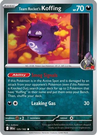 Team Rocket's Koffing 125/182 - Reverse Holofoil SV10 Destined Rivals - Common