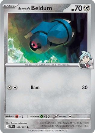 Steven's Beldum 143/182 - Reverse Holofoil SV10 Destined Rivals - Common