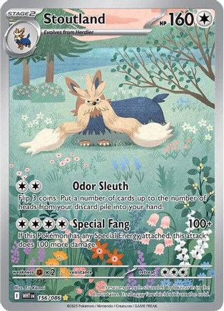 Stoutland 156/086 - Holofoil SV White Flare - Illustration Rare