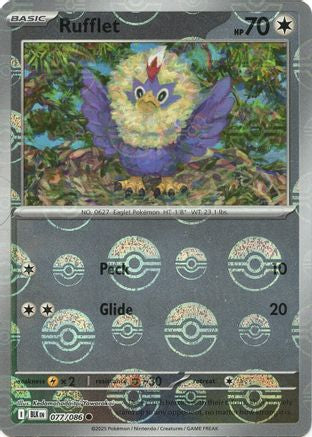 Rufflet (Poke Ball Pattern) 077/086 - Holofoil SV Black Bolt - Common