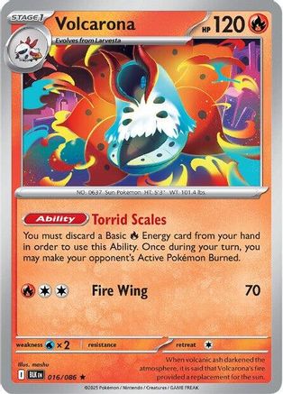 Volcarona 016/086 - Holofoil SV Black Bolt - Rare