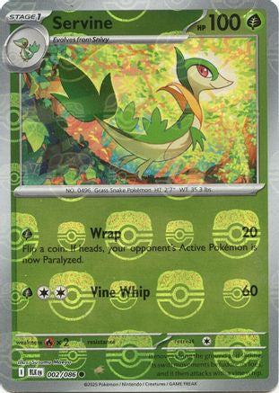 Servine (Master Ball Pattern) 002/086 - Holofoil SV Black Bolt - Common