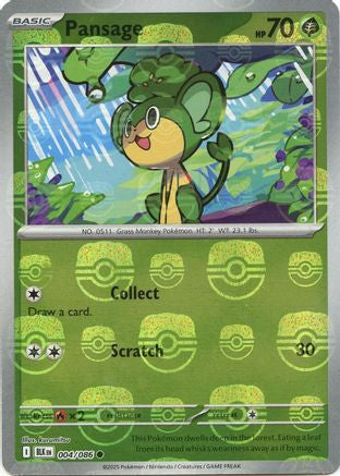 Pansage (Master Ball Pattern) 004/086 - Holofoil SV Black Bolt - Common