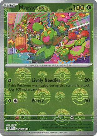 Maractus (Poke Ball Pattern) 008/086 - Holofoil SV Black Bolt - Common