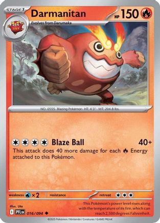 Darmanitan 016/094 - Reverse Holofoil ME02 Phantasmal Flames - Uncommon