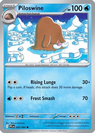 Piloswine 024/094 - Reverse Holofoil ME02 Phantasmal Flames - Common