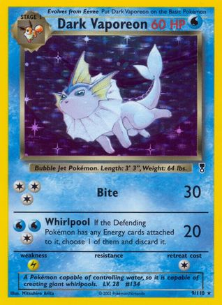 Dark Vaporeon - Reverse Holofoil Legendary Collection - Holo Rare