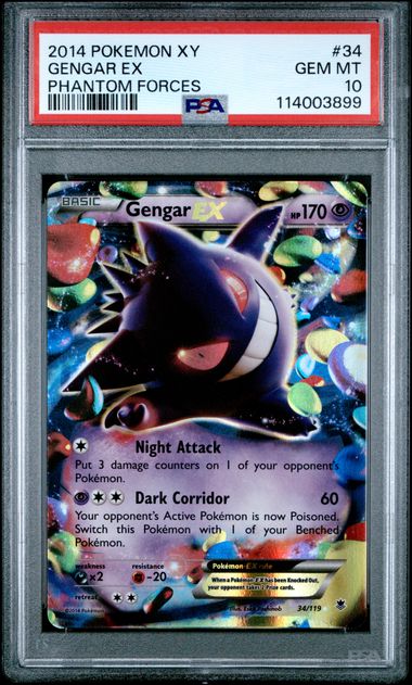 2014 POKEMON XY PHANTOM FORCES #34 GENGAR EX PHANTOM FORCES