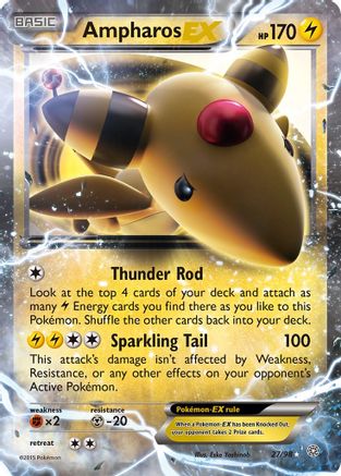 Ampharos EX (027/98) [XY  Ancient Origins] Holofoil - Ultra Rare