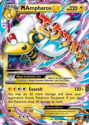 M Ampharos EX (028/98) [XY  Ancient Origins] Holofoil - Ultra Rare