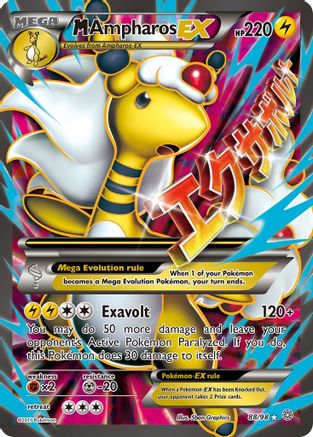 M Ampharos EX (88 Full Art)  - Holofoil XY  Ancient Origins - Ultra Rare