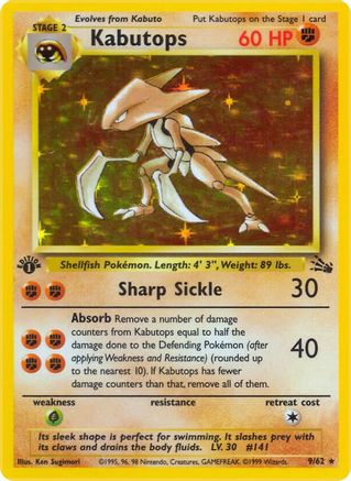 Kabutops (009/62) [Fossil] 1st Edition Holofoil - Holo Rare