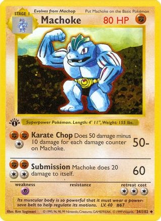 Machoke 034  - 1st Edition Base Set Shadowless - Uncommon