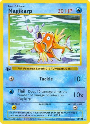 Magikarp 035  - 1st Edition Base Set Shadowless - Uncommon