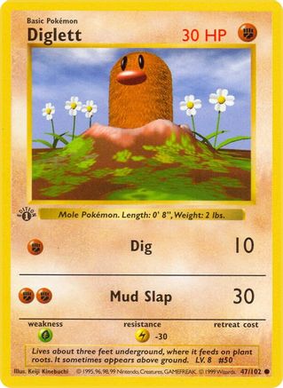 Diglett (047) [Base Set Shadowless] 1st Edition - Common